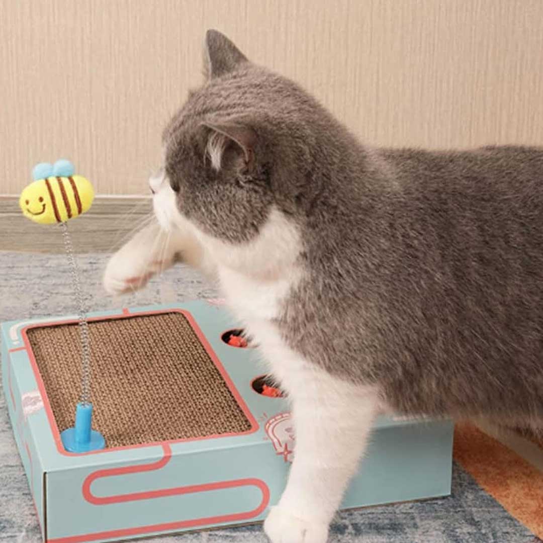 猫グッズ 猫用もぐらたたき爪とぎ一体型運動不足解消おもちゃ