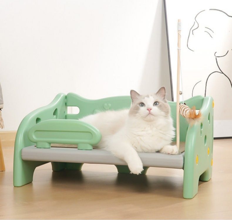猫爪とぎ 多機能猫爪とぎ付きベッド おもちゃ棒セット