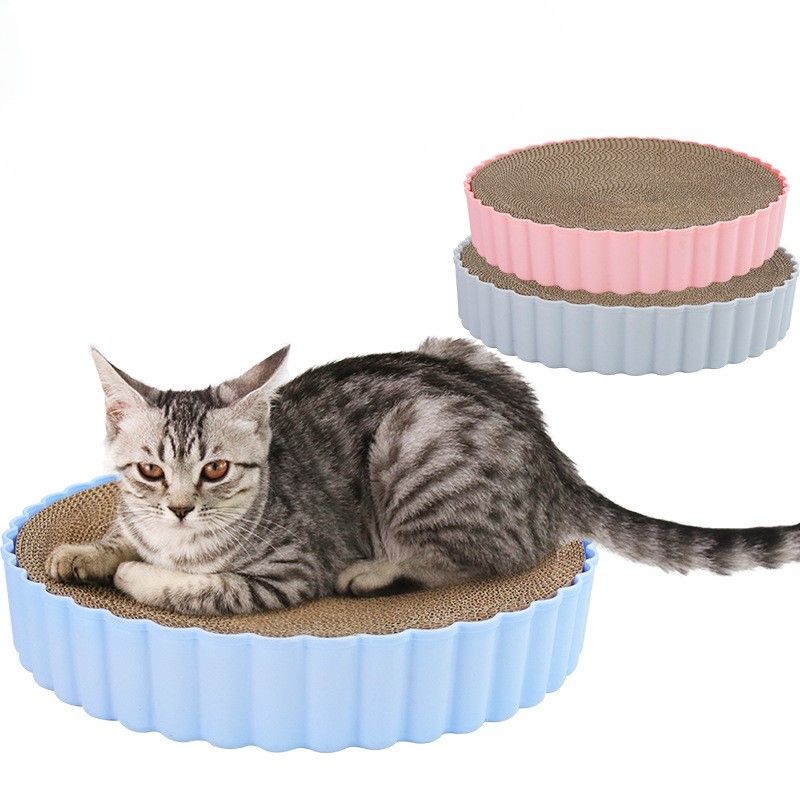 猫爪とぎ 丸型段ボール製猫用爪とぎベッド