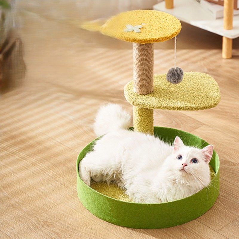 猫爪とぎ 多段式タワースタンド付き広々ベッド型猫爪とぎ