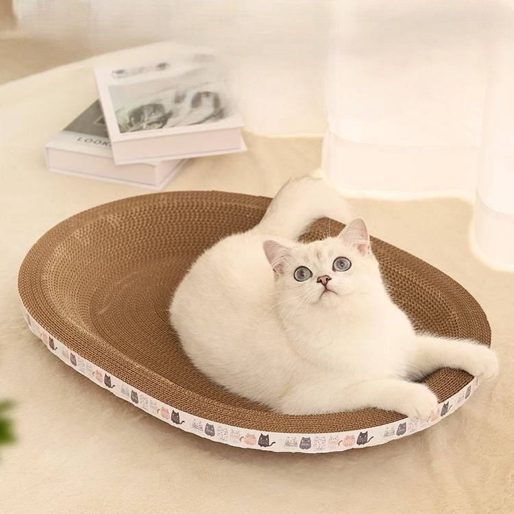 猫爪とぎ 楕円形ダンボール猫爪とぎベッド 曲面すり鉢型