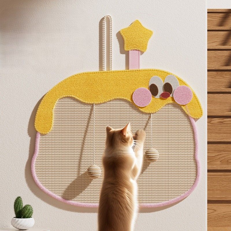猫爪とぎ かわいいキャラクター型壁貼り猫爪とぎマット