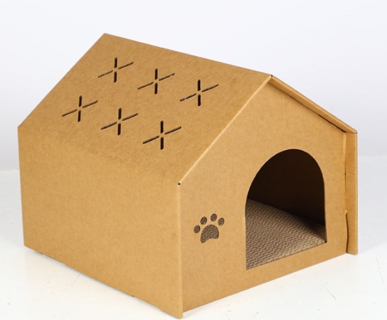 猫爪とぎ 段ボール製三角屋根のハウス