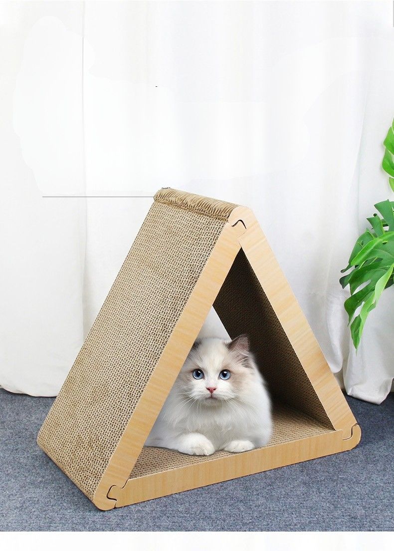 猫爪とぎ 三角形ダンボール 多面使用くつろぎハウス