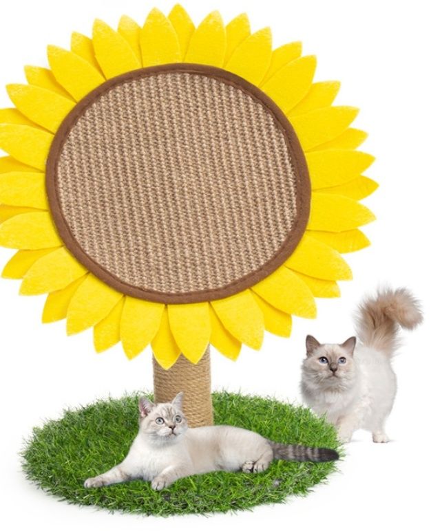 猫爪とぎ ひまわり形デザインスタンドタワー