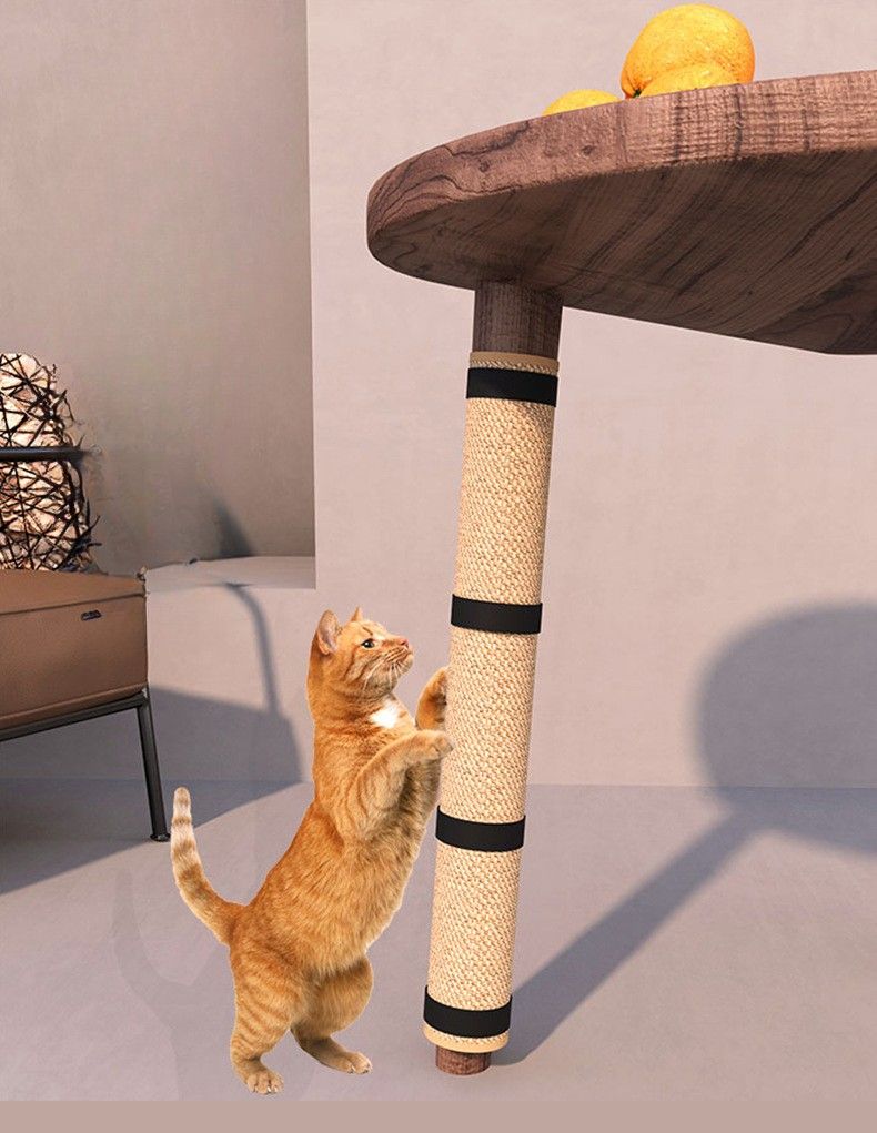 猫爪とぎ 麻紐巻き付け式家具脚保護カバー