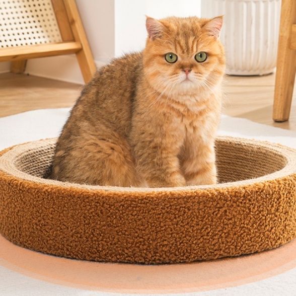 猫爪とぎ 丸型麻紐爪とぎベッド 