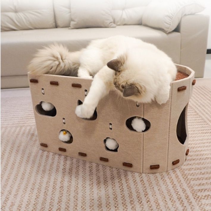 猫爪とぎ 多機能フェルト素材の猫用爪とぎハウス