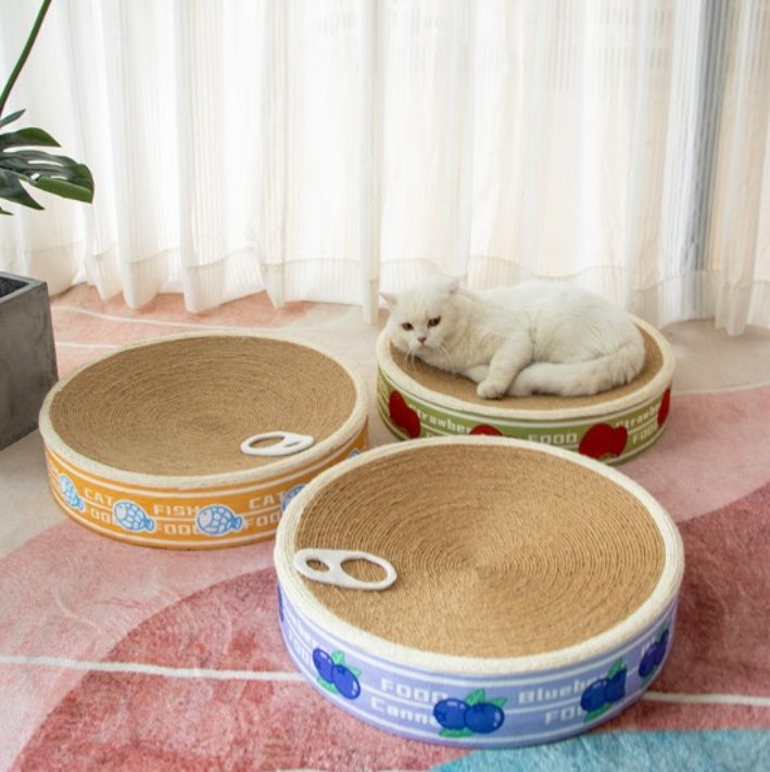 猫爪とぎ 丸型麻紐猫爪とぎ 繰り返し使える耐久マット