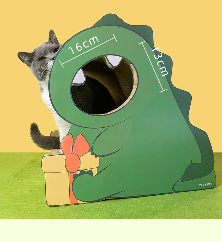 猫爪とぎ 恐竜型ダンボール猫爪とぎハウス