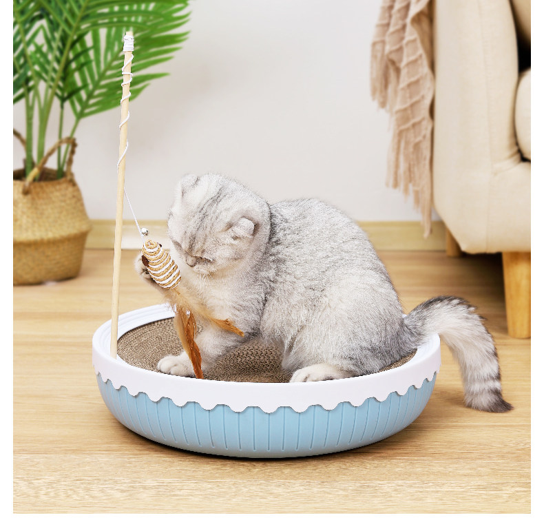 猫爪とぎ 多機能ボウル型猫爪とぎ付きベッド
