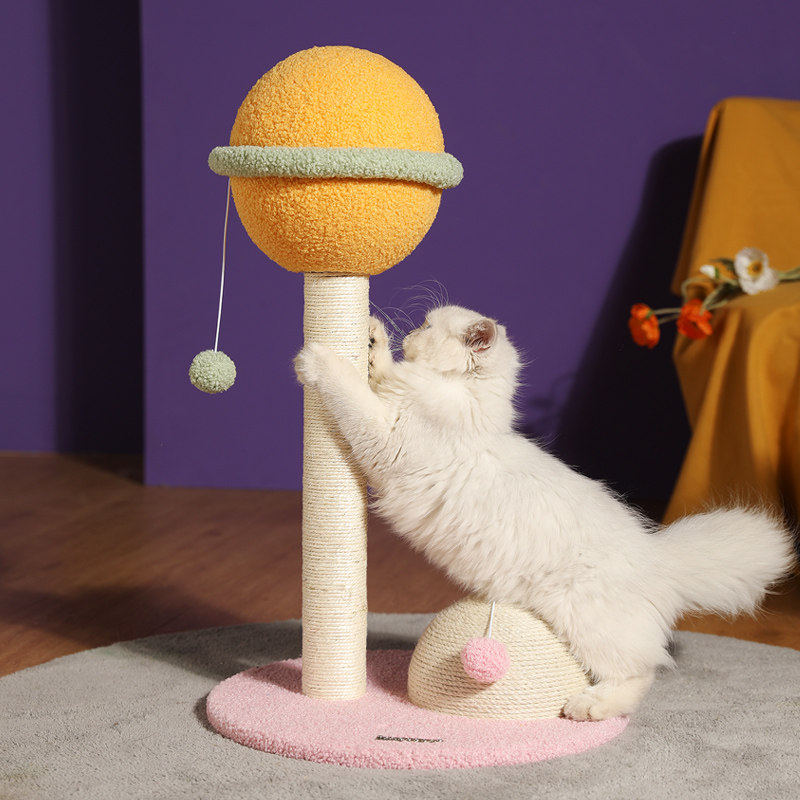 猫爪とぎ 惑星型ボール付き猫爪とぎポールタワースタンド