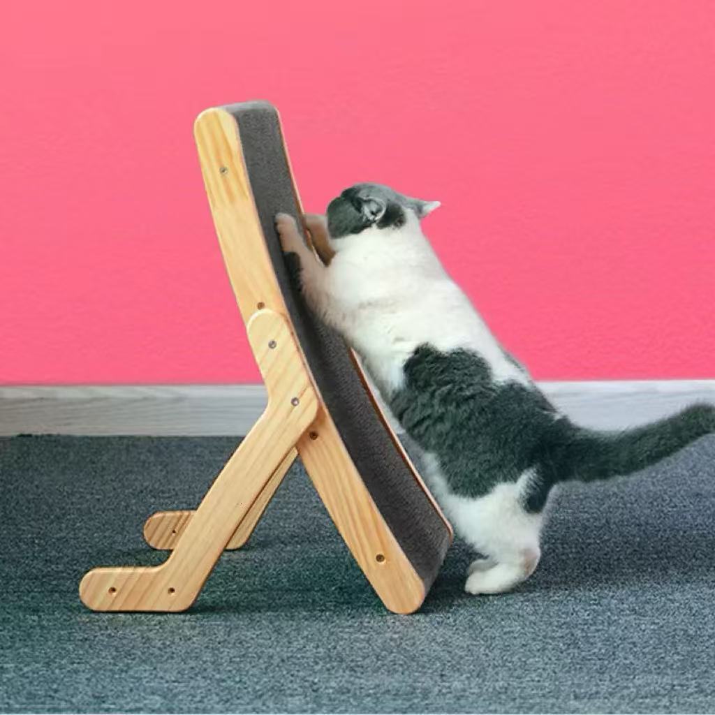猫爪とぎ 木製スタンド付き立て掛け式猫爪とぎボード