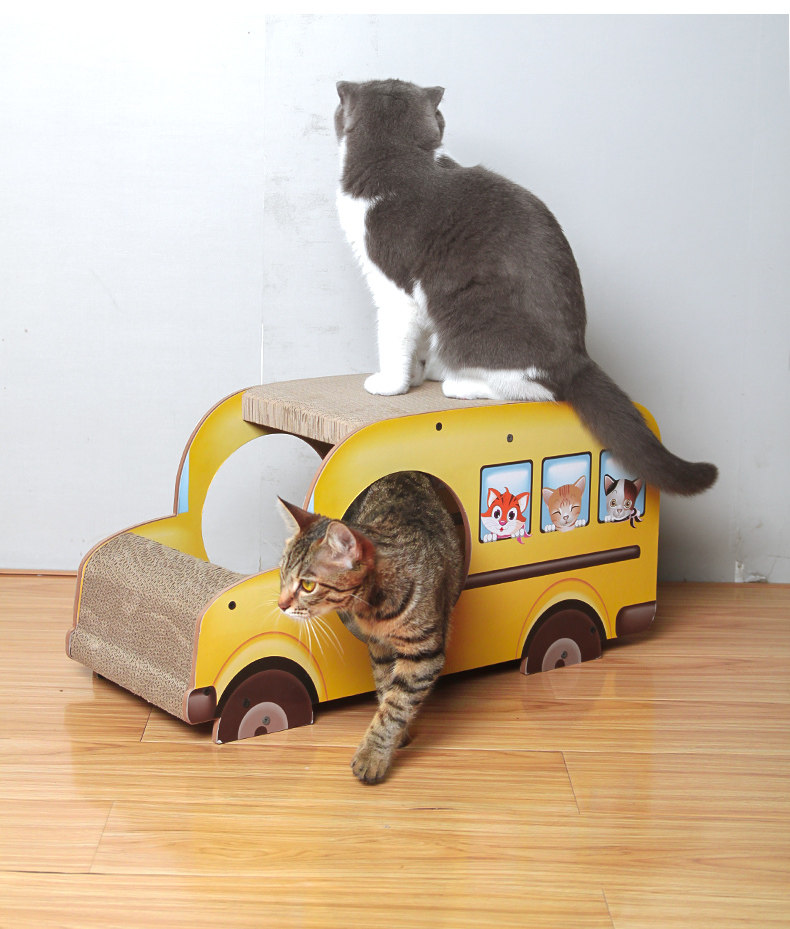 猫爪とぎ 乗り物型ダンボール猫爪とぎハウス 組み立て式
