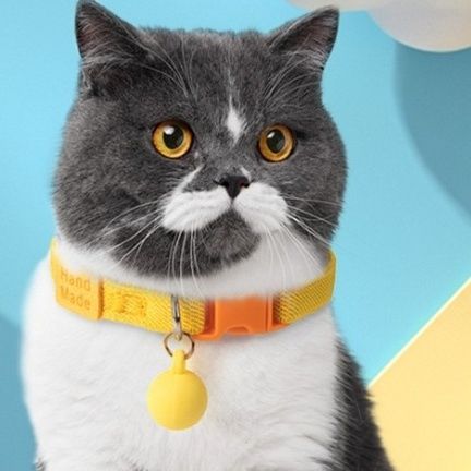 猫首輪 弾力性抜群の丸い鈴付き猫首輪シンプル調節可能