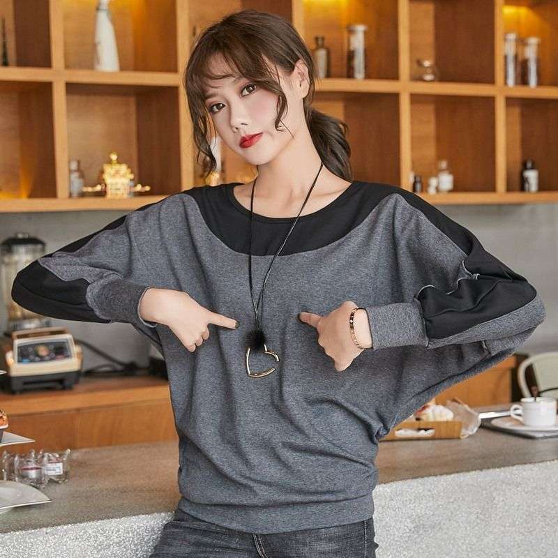 オフィスカジュアル  コンビネーションロングTシャツ