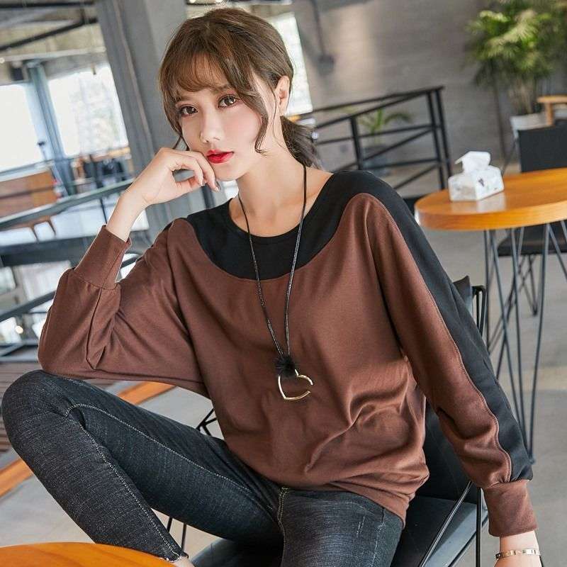 オフィスカジュアル  コンビネーションロングTシャツ