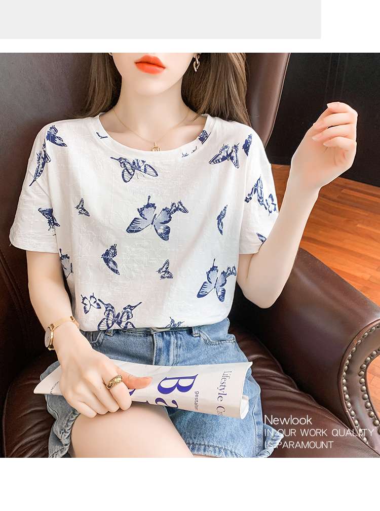オフィスカジュアル  モダンプリント半袖Tシャツ3点セット