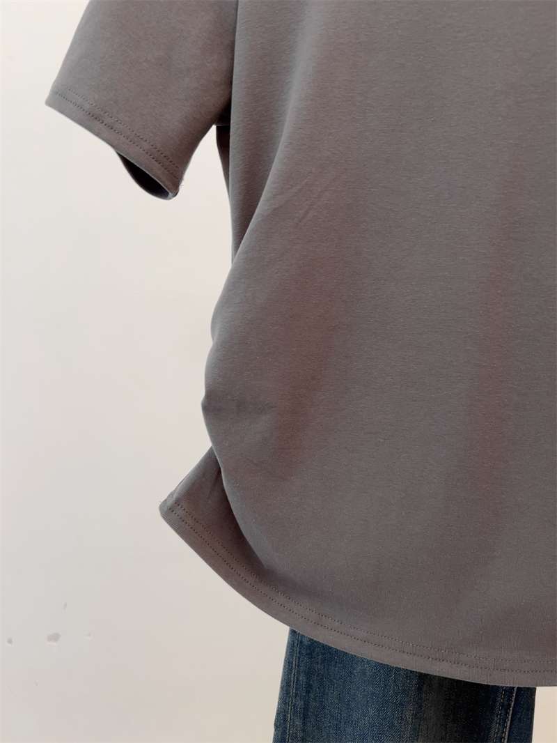 オフィスカジュアル  シンプル半袖ラウンドネックTシャツ