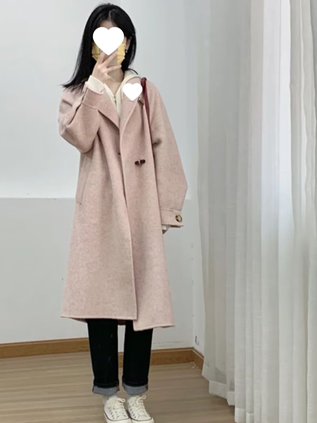 レディース オフィスカジュアル ゆったりシルエットロングコート