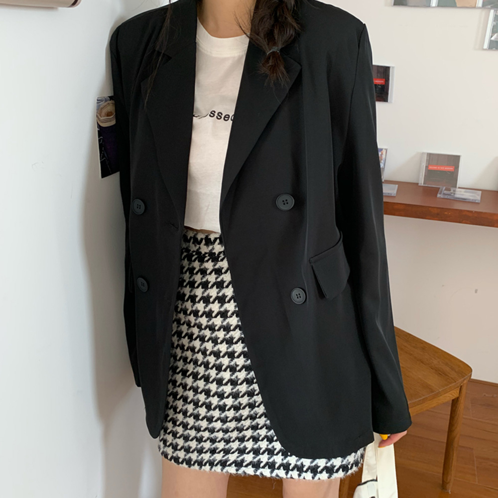 オフィスカジュアル春夏テーラードジャケット レディース 薄手軽アウター黒