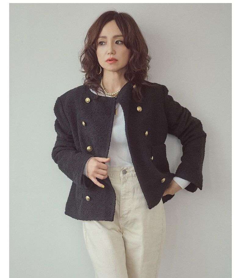 オフィスカジュアル  クラシック ダブルブレスト ジャケット