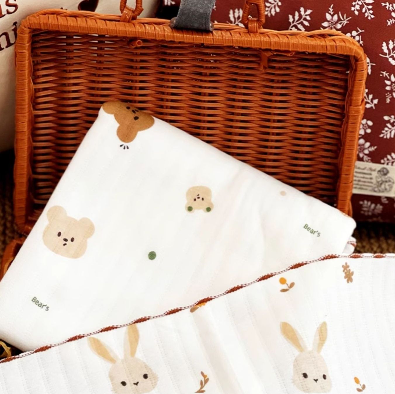【２枚セット】おくるみ 純棉動物柄おくるみセット