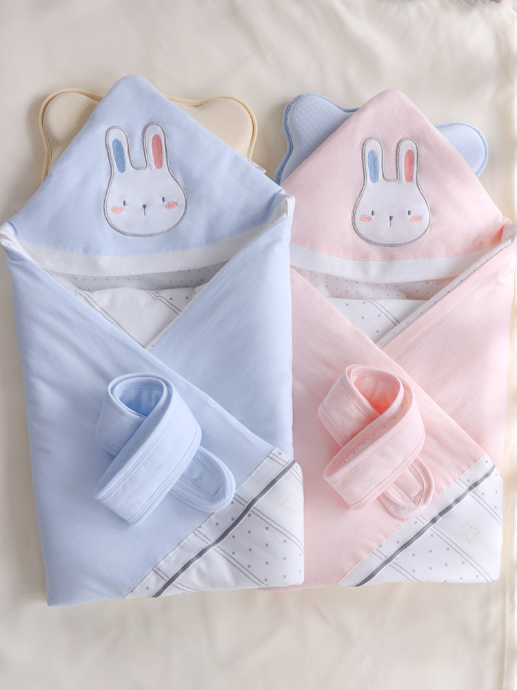 おくるみ 愛らしい動物刺繍の赤ちゃん用おくるみ