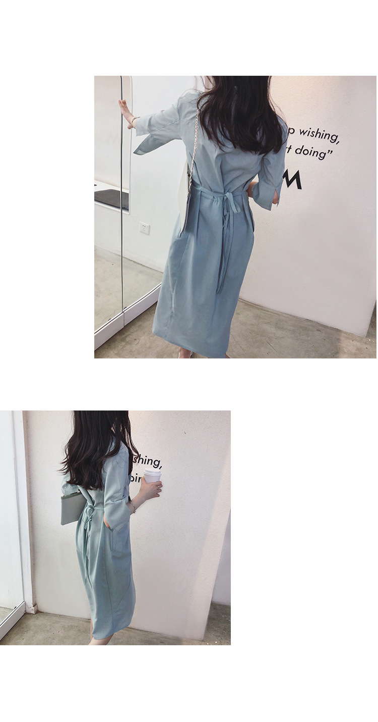 大人ワンピース ロング シャツ風ラップワンピース