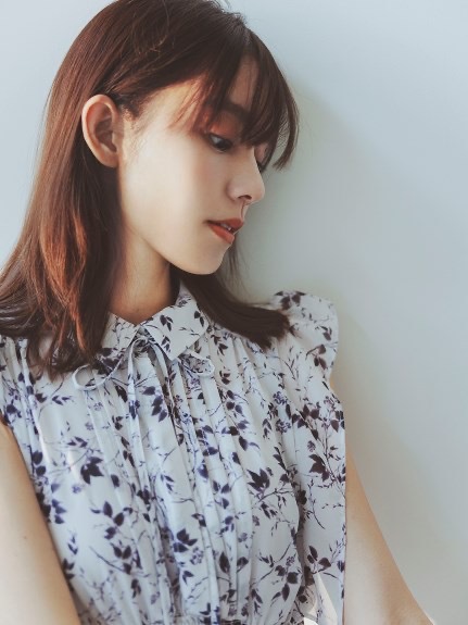 大人ワンピース ロング 優美な花園プリーツワンピース