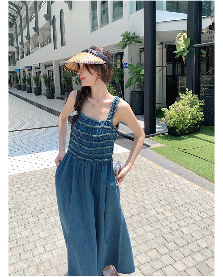 大人ワンピース ロング デニムマキシワンピース