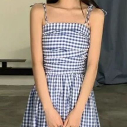 大人ワンピース ロング 肩紐結び柄行きマキシワンピース