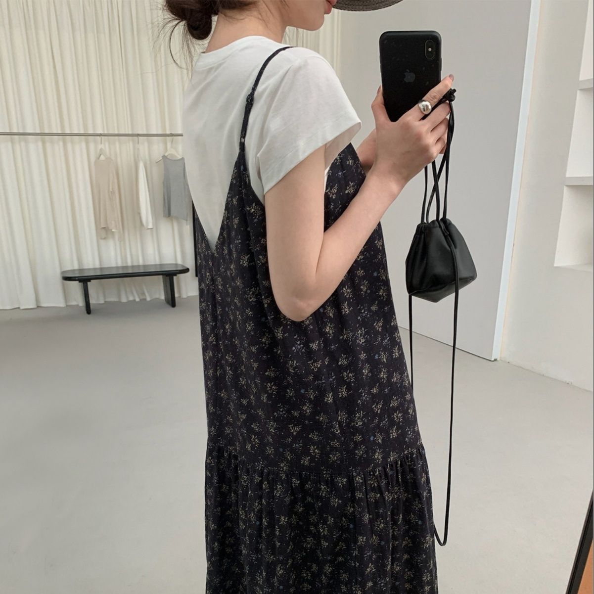 大人ワンピース マキシ 優美な花柄キャミソールマキシワンピース