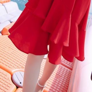 大人ワンピース ロング 優美なフリル肩出しロングワンピース