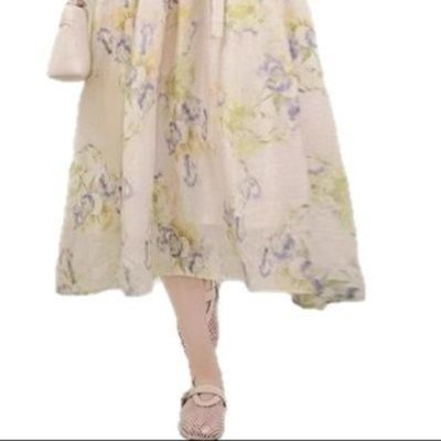 大人ワンピース ロング 花園の詩 ふんわり袖ロングワンピース
