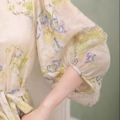 大人ワンピース ロング 花園の詩 ふんわり袖ロングワンピース