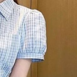 大人ワンピース ロング 清楚格子柄シャツ襟ロングワンピース
