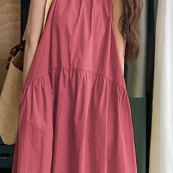 大人ワンピース マキシ シンプル切替ギャザーマキシワンピース