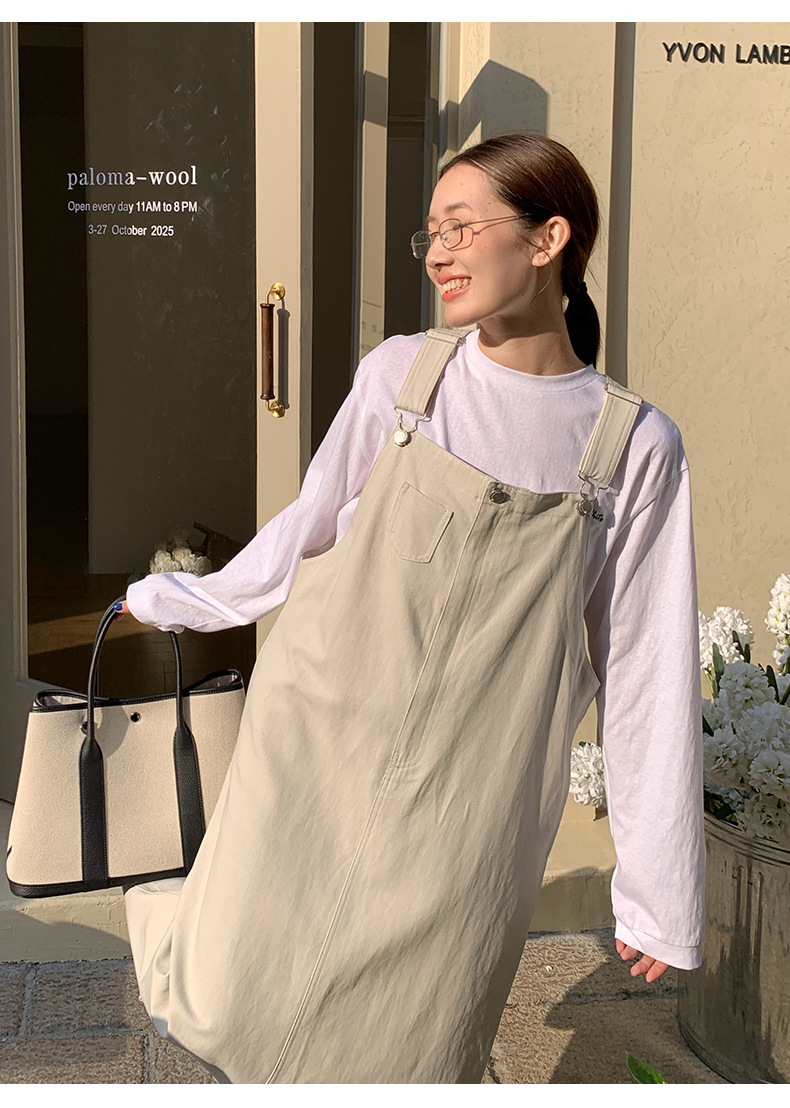 大人ワンピース ロング サロペットスタイル マキシワンピース