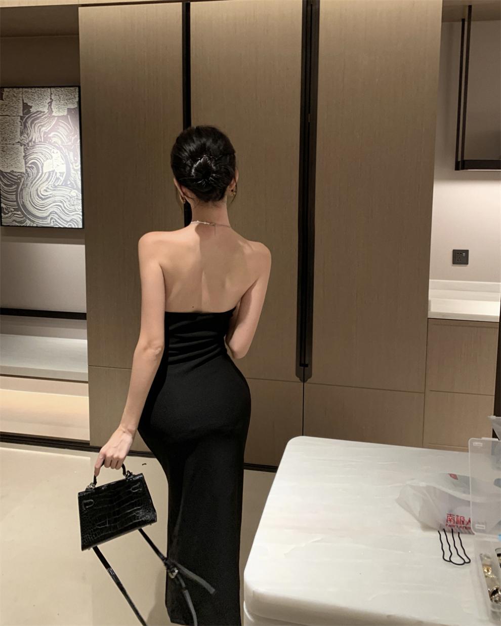 大人ワンピース ロング 上品ホルターネックロングワンピース
