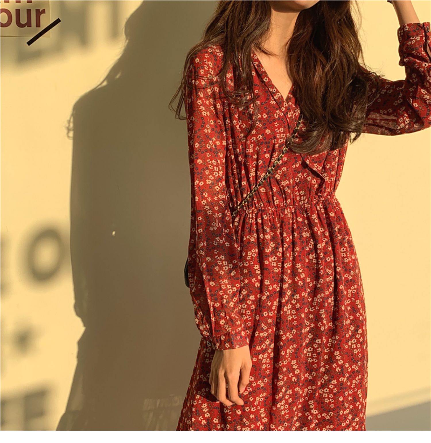 大人ワンピース ロング 花柄シフォンティアードロングワンピース