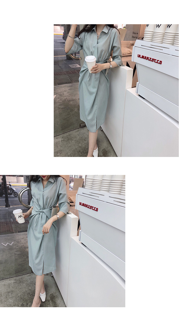 大人ワンピース ロング シャツ風ラップワンピース