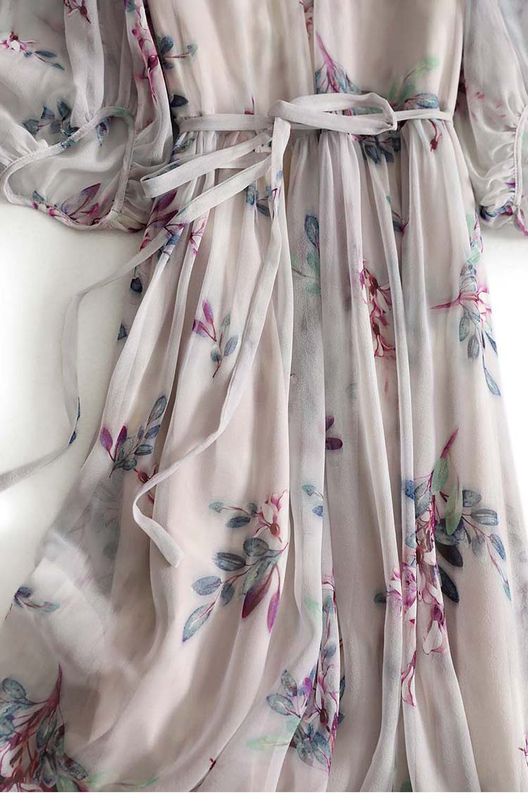 大人ワンピース ロング 上品シアー素材 華やかフラワーワンピース
