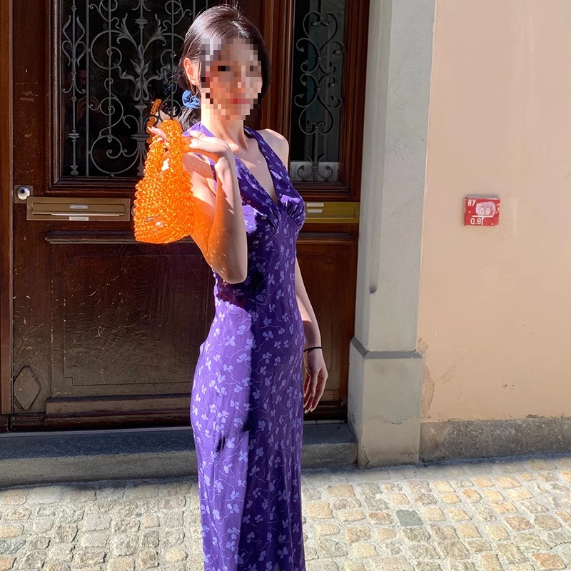 大人ワンピース ロング 優美なバックリボンキャミソールワンピース