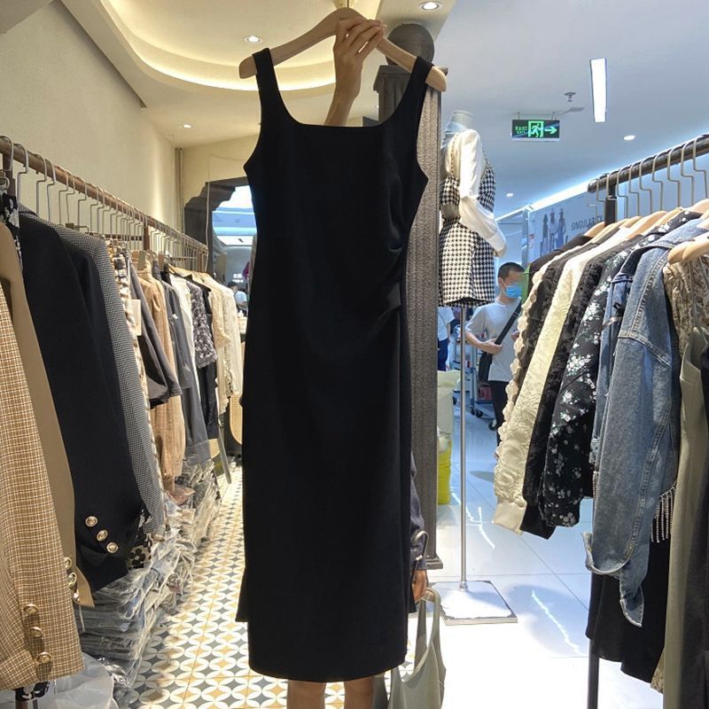 大人ワンピース ロング シンプル美シルエットキャミソールワンピース