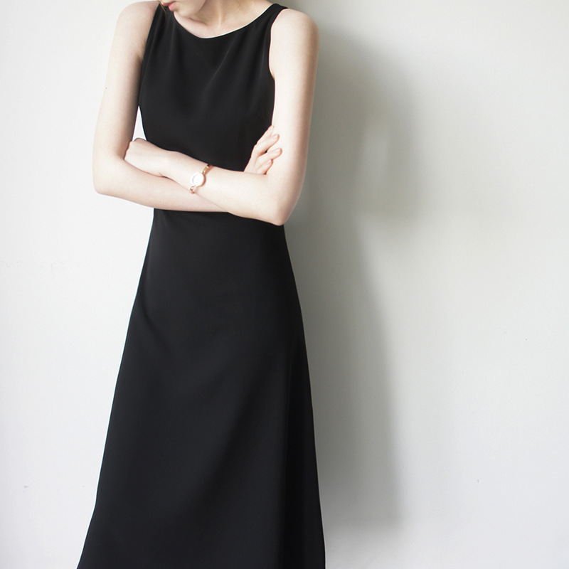 大人ワンピース ロング シンプル上品なノースリーブロングワンピース