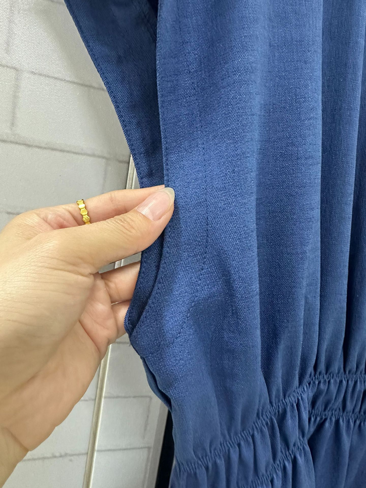 大人ワンピース ロング 上質リネン風スキッパーロングワンピース