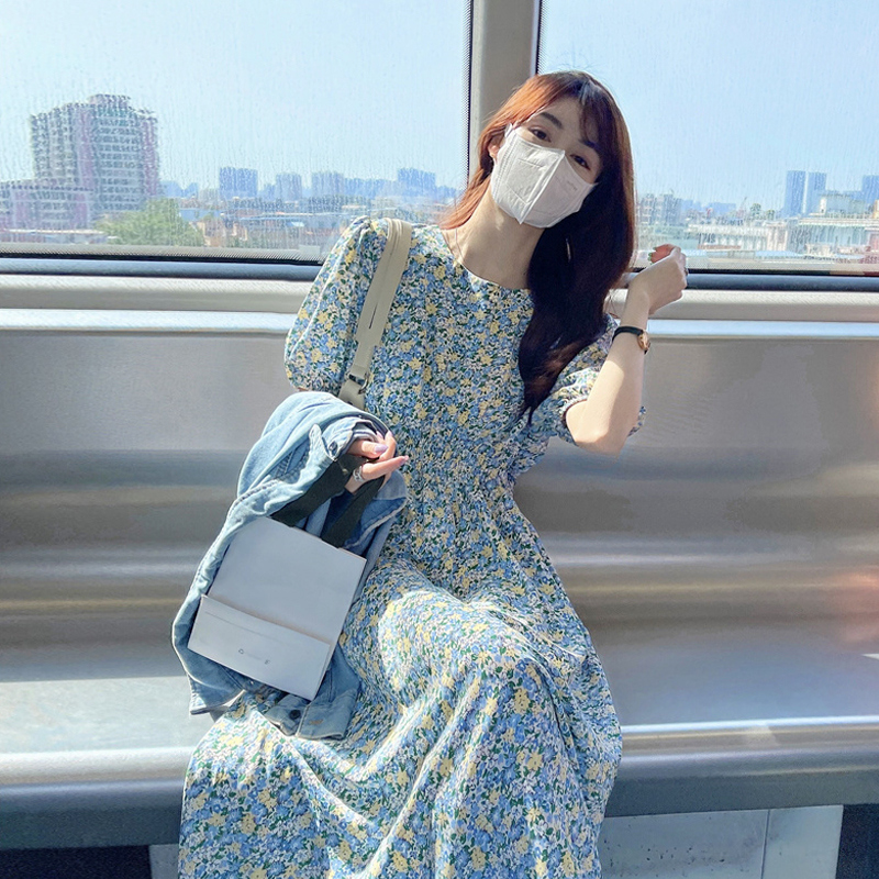 大人ワンピース ロング ティアードフリル フェミニン花柄ワンピース
