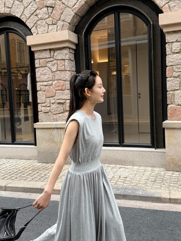 大人ワンピース ロング 上品フレアシルエットロングワンピース