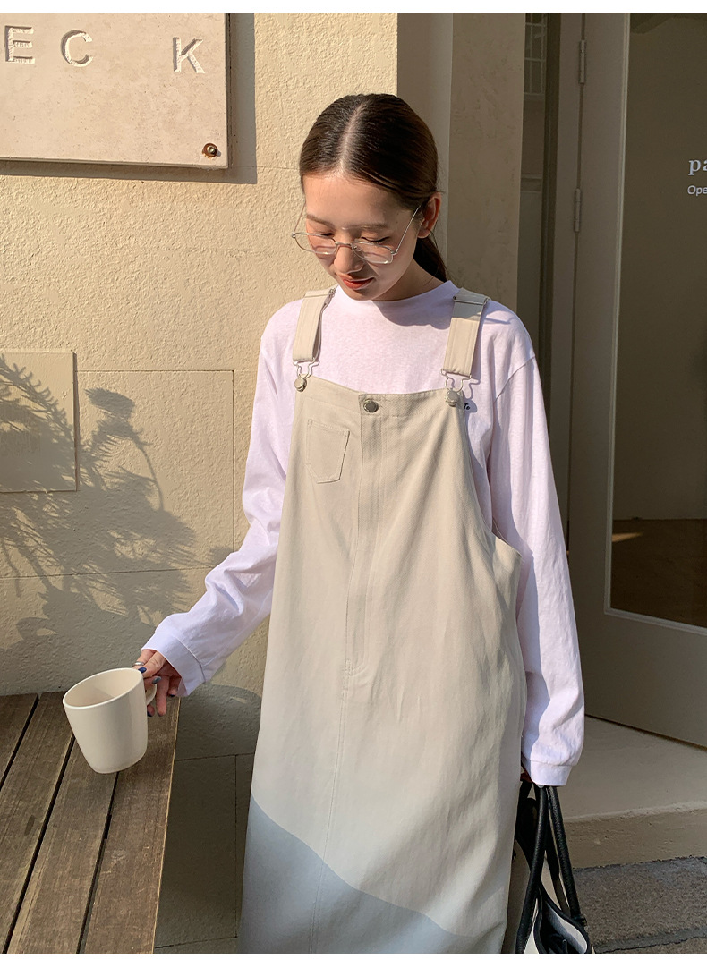 大人ワンピース ロング サロペットスタイル マキシワンピース